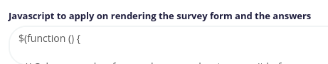 JavaScript field in the advanced settings of the survey