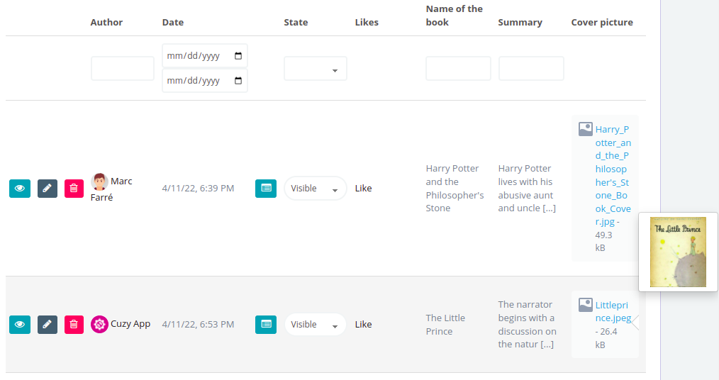 Answering the main survey to add a book