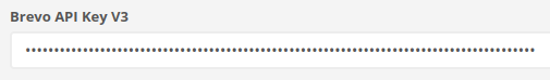 "Brevo API Key V3" field in the settings of the Mass Notification module