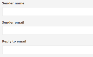 Sender name, Sender email and Reply to email fields of the module settings