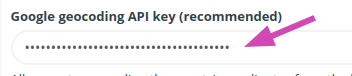 "Google geocoding API key" field in the configuration of the HumHub module